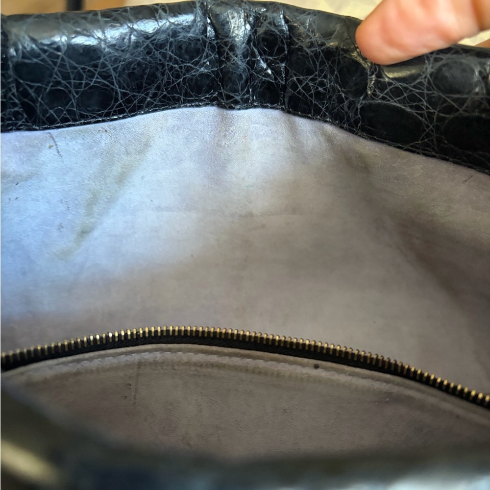 Nancy Gonzalez Black Embossed Leather Clutch - Picture 15 of 15